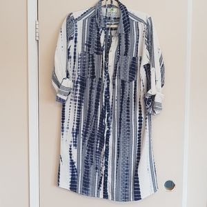 Solito tie dye, embroidered cotton shirt dress
